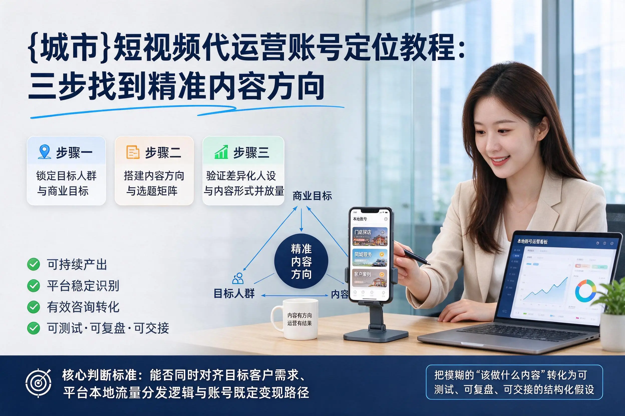 朝阳短视频代运营账号定位教程：三步找到精准内容方向