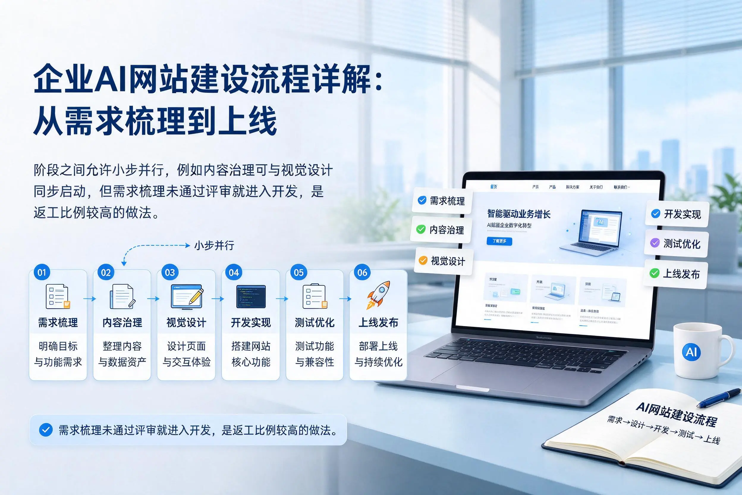 朝阳企业AI网站建设流程详解：从需求梳理到上线