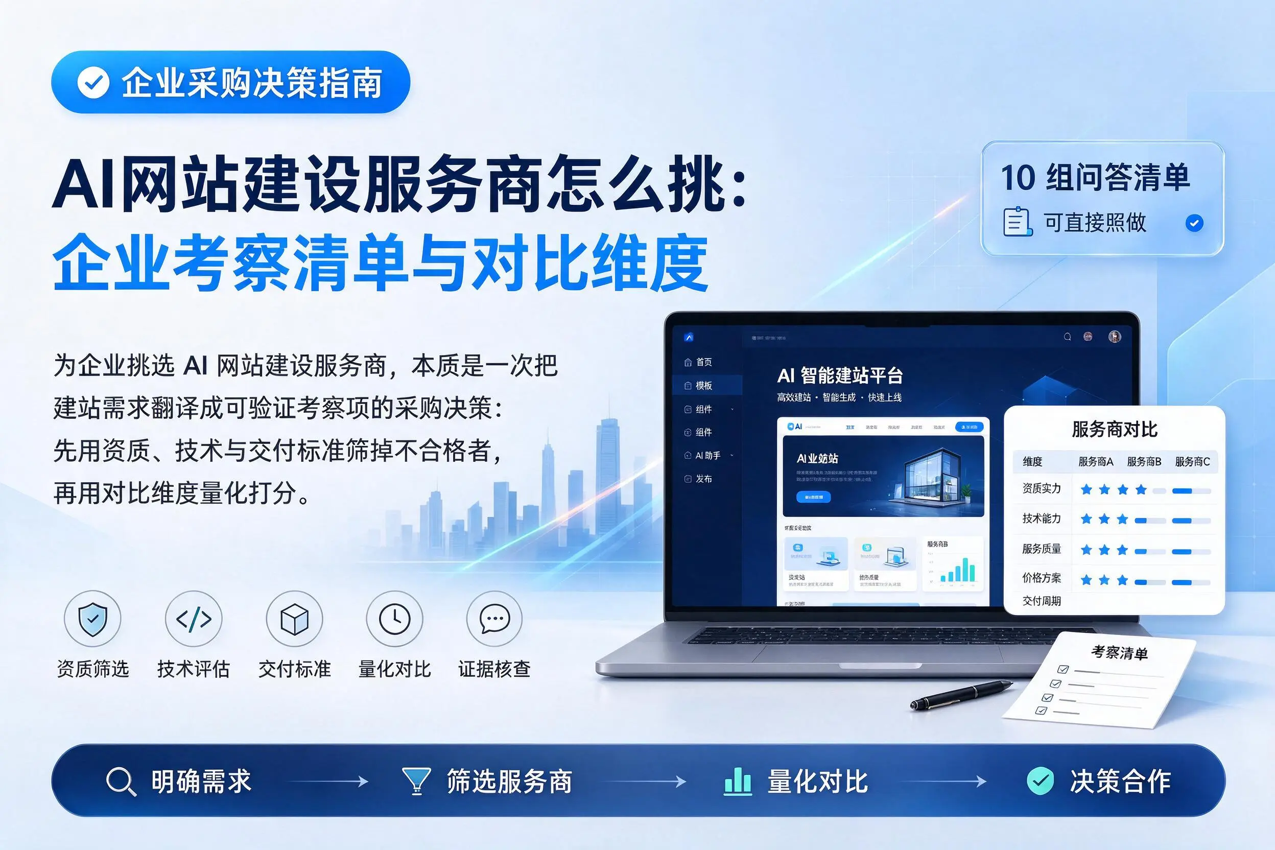 AI网站建设服务商怎么挑：朝阳企业考察清单与对比维度