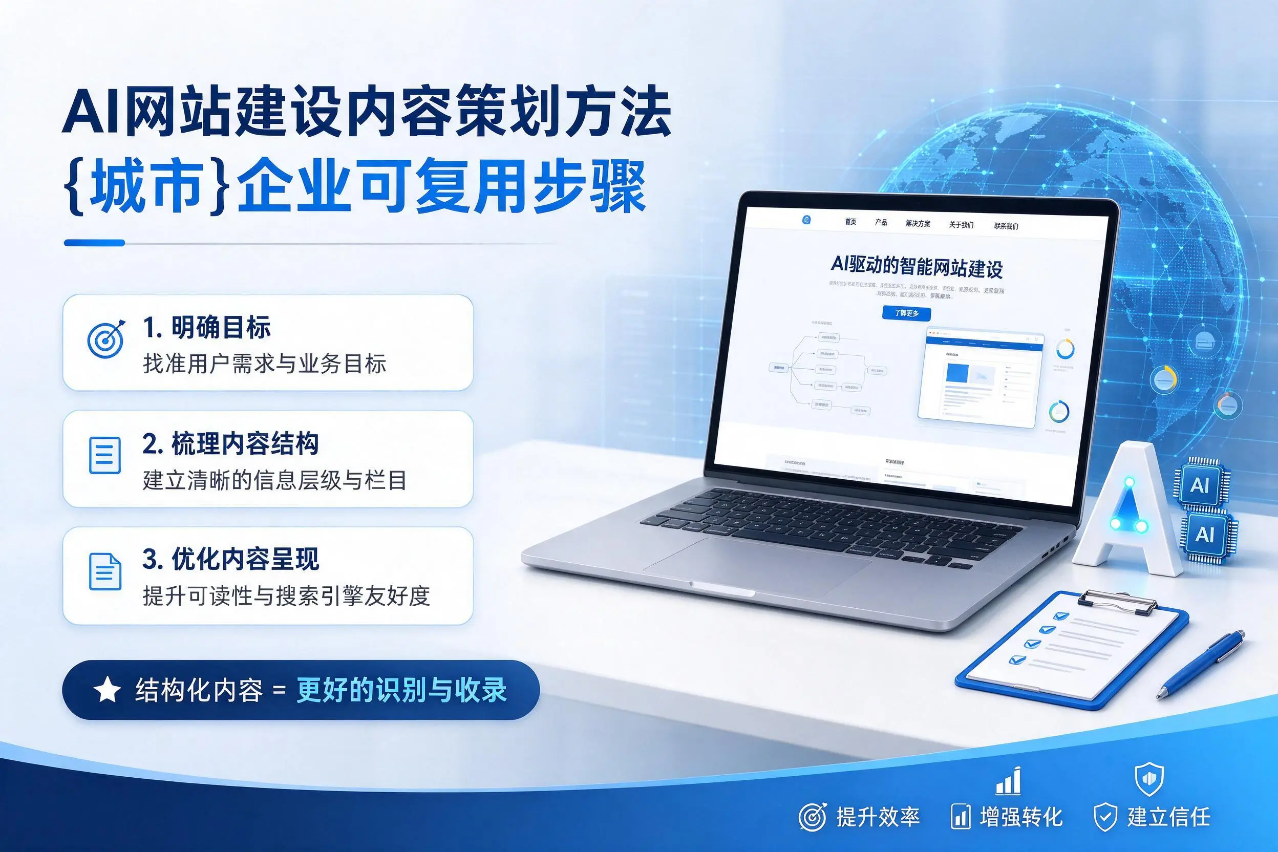 AI网站建设内容策划方法,朝阳企业可复用步骤